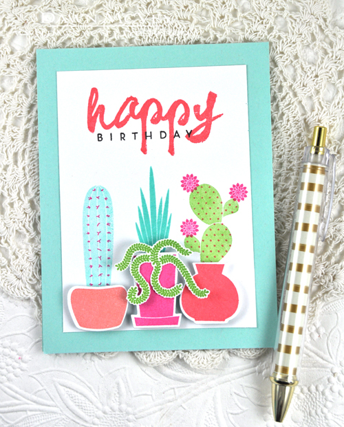 Paper: stamper&#039;s select white, aqua mist<br />
Stamps: Putting Down Roots, Wet Paint<br />...