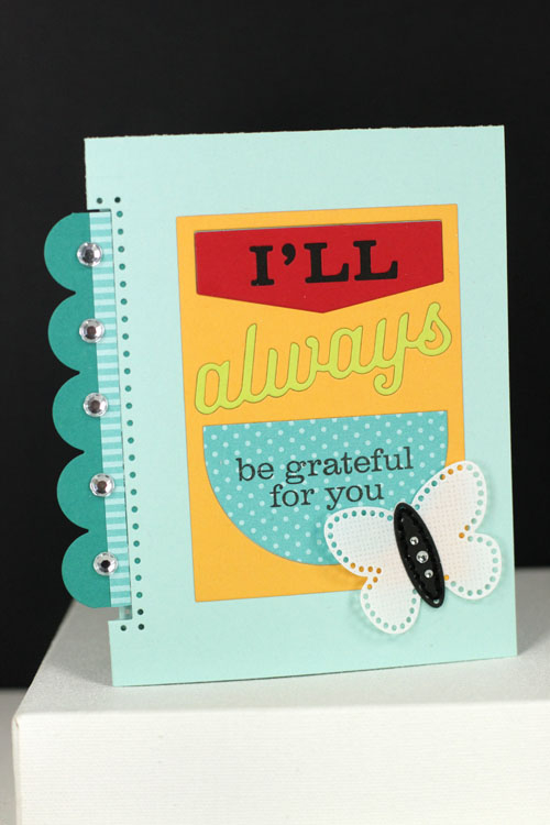 Stamps: Phrase Play 2<br />
Cardstock: Tropical Teal, Summer Sunrise, Pure Poppy, True Black,...