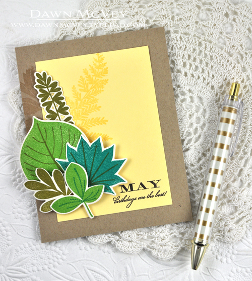 Paper: kraft, rustic cream, harvest gold<br />
Stamps: Birthday Classics: May, Leave It Be,...