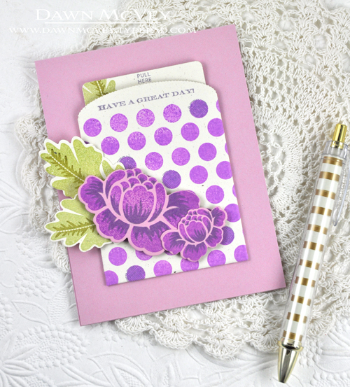 Paper: rustic cream, lavender moon<br />
Stamps: Birthday Classics: May, Polka Dot Basics III,...