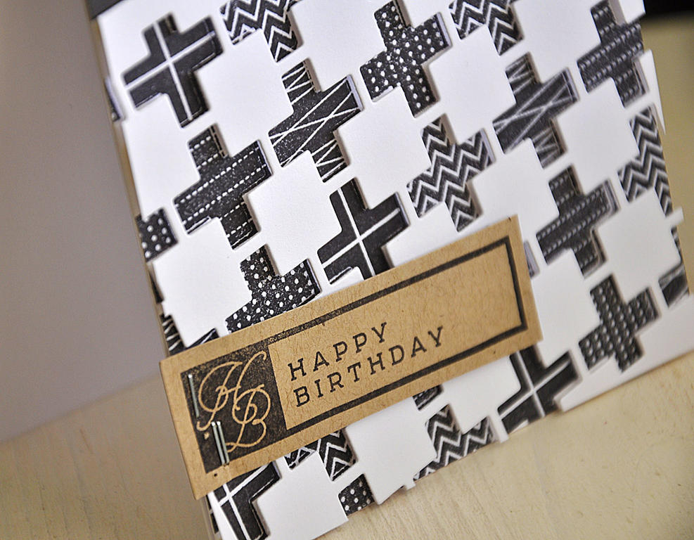 Stamps: Modern Cross Quilt and Initial Thoughts<br />
Ink: True Black<br />
Cardstock: White,...