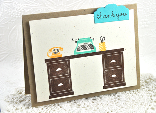 Paper: rustic cream, kraft<br />
Stamps: Desktop Design<br />
Ink: dark chocolate, hawaiian...