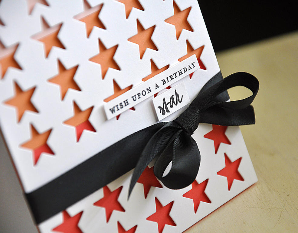 Wish Upon a Birthday Star Card Detail (feminine version)