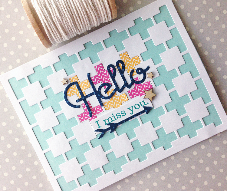 STAMPS: Modern Cross Quilt, Phrase Play #3<br />
INK: Tropical Teal, Summer Sunrise, Raspberry...