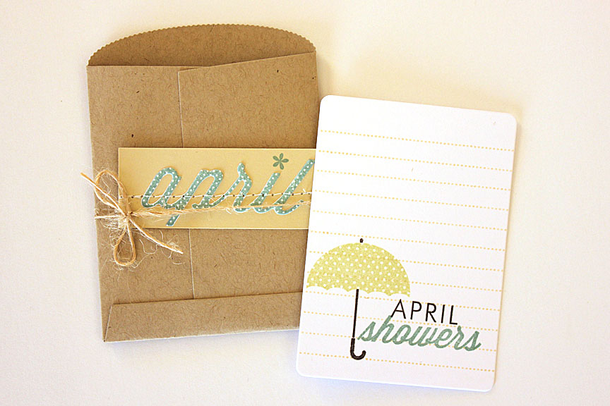 size: just under 3&quot; x 4&quot;<br />
<br />
stamps: Monthly Moments: April, Journal...