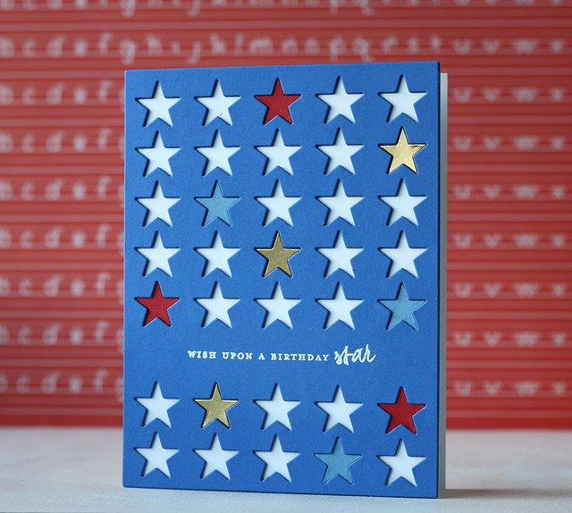 cardstock: stamper&#039;s select white, pure poppy, gold-DCWV, blue-Recollections<br />
ink:...