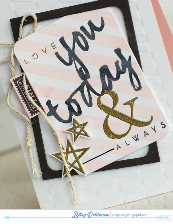 stamps: simply framed, wet paint, wet paint II<br />
ink: true black, versamark, pink pigment...