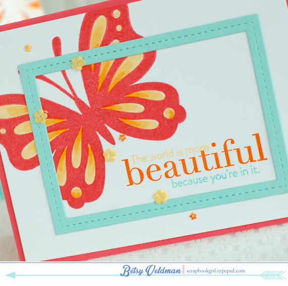 stamps: Life is Beautiful<br />
ink: berry sorbet, orange zest, summer sunrise, hawaiian...