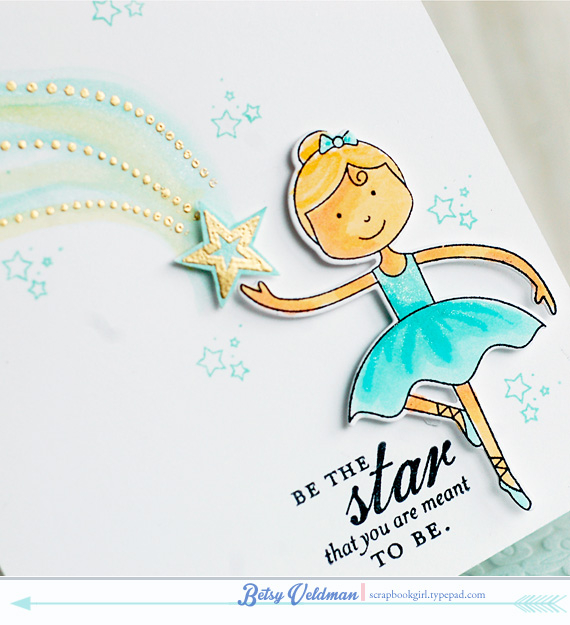 stamps: ballerina beauty, super stars<br />
ink: memento tuxedo, versamark, aqua mist<br />...