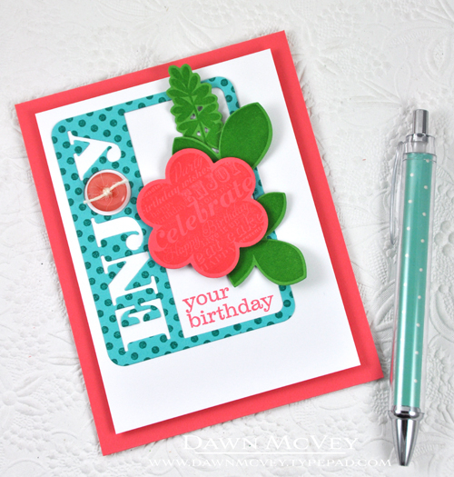 Paper: stamper&#039;s select white, berry sorbet, new leaf, hawaiian shores<br />
Stamps:...