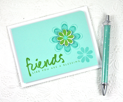 Paper: stamper&#039;s select white, aqua mist<br />
Stamps: Wet Paint III, Oopsie Daisy<br />...