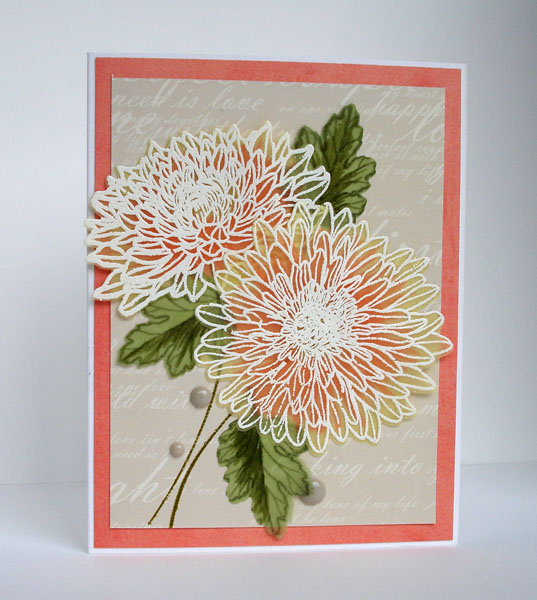 Cardstock used - PTI white; BoBunny - Peach; dp - ATD; and green and yellow vellums -...