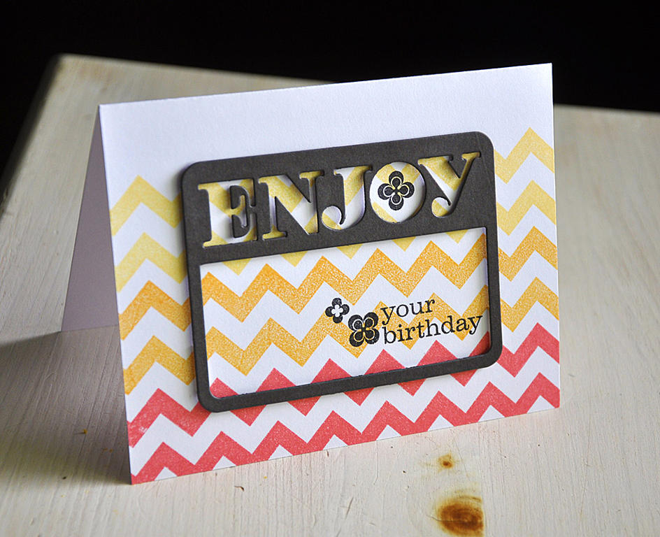 Stamps: Phrase Play #4, Background Basic: Super Chevron and Background Basics: Venice<br />...