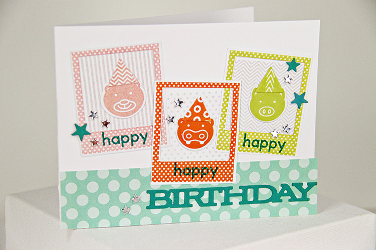 Stamps: Sweet Cheeks, Bitty Background Blocks, Tiny Triangles, Keep It Simple: Birthday<br />...