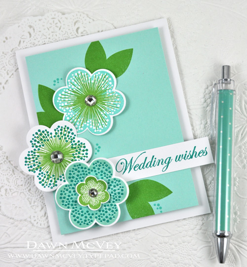 Paper: stamper&#039;s select white, aqua mist<br />
Stamps: Friendly Flowers, Keep It Simple:...