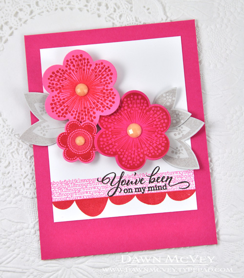 Paper: stamper&#039;s select white, hibiscus burst, raspberry fizz, soft stone<br />
Stamps:...