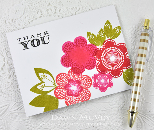 Paper: stamper&#039;s select white<br />
Stamps: Friendly Flowers, Thank You Kindly<br />
Ink:...