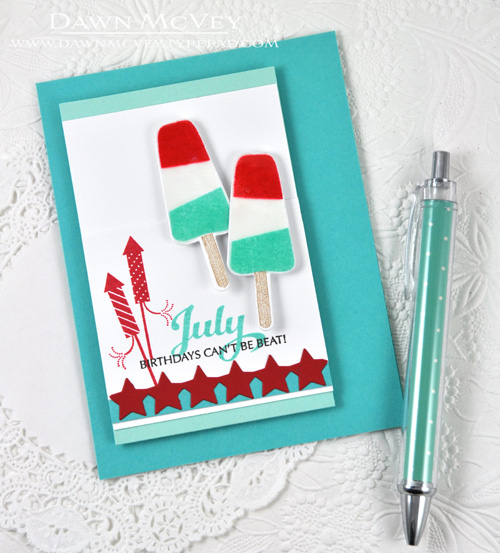 Paper: stamper&#039;s select white, hawaiian shores, aqua mist, pure poppy<br />
Stamps:...