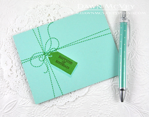 Paper: aqua mist<br />
Stamps: No Strings Attached, Birthday Classics: July<br />
Ink: new...