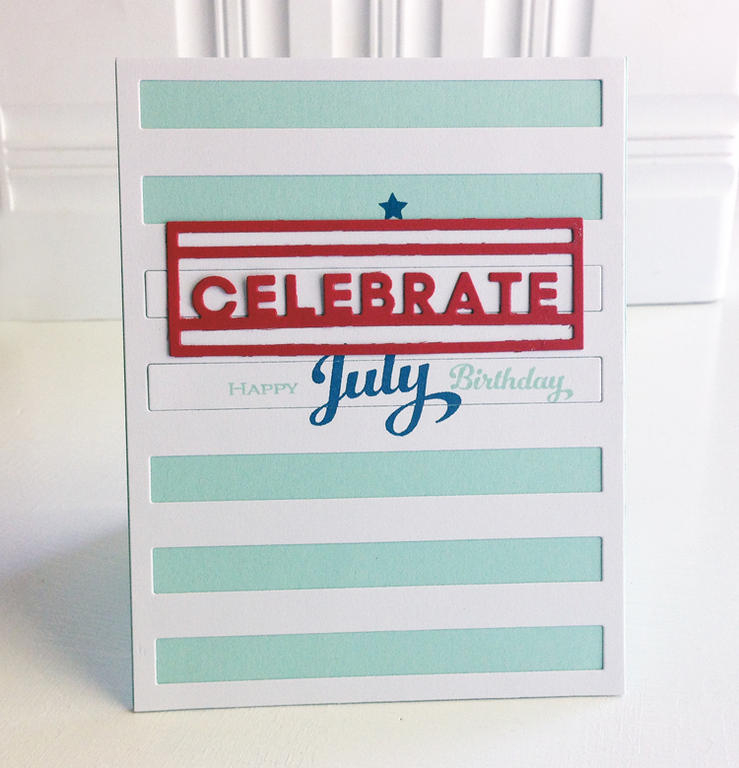 STAMPS: Birthday Classics: July<br />
INK: Enchanted Evening, Aqua Mist<br />
PAPER: Aqua...