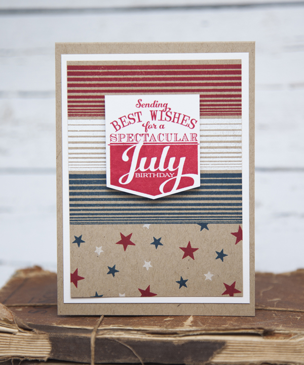 Supplies<br />
<br />
Stamps: Birthday Classics: July, Ombre Builder, Red, White &amp; Blue<br...