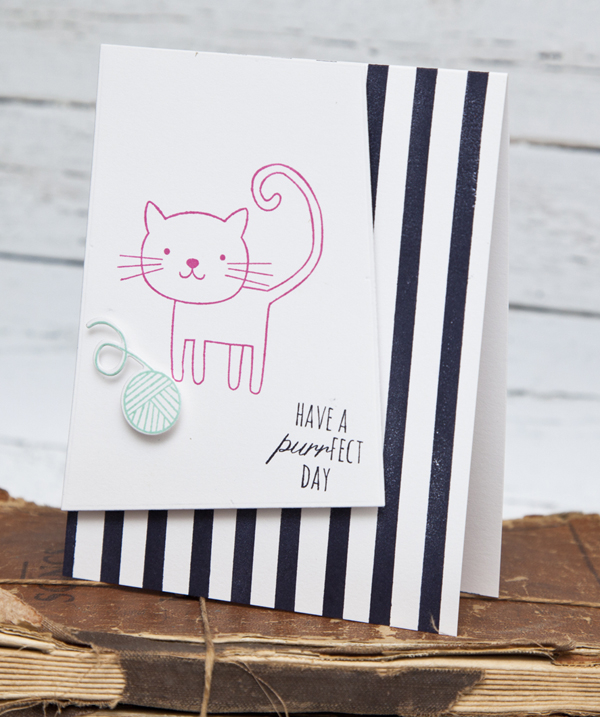 Supplies<br />
<br />
Stamps: Cat&#039;s Meow, Super Stripes<br />
Ink: True Black, Raspberry...