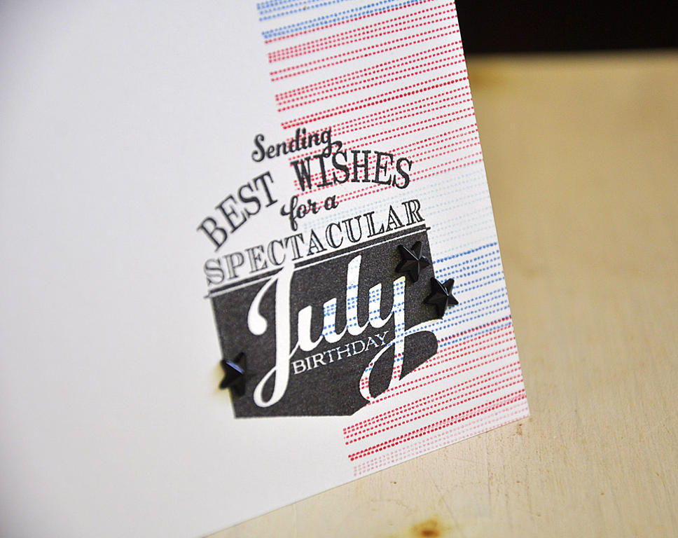 July Birthday Card Detail