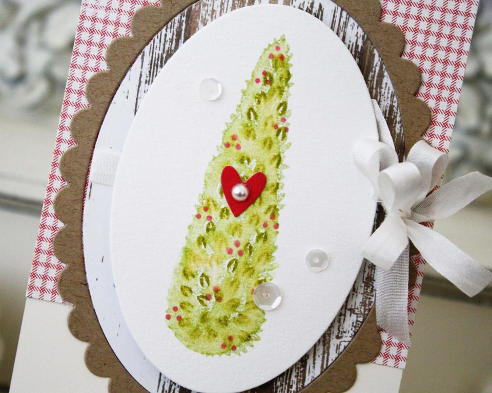Papertrey Ink Supplies Used:<br />
Stamps:  Topiary Trio, and Winter Hills<br />
Ink:<br />...