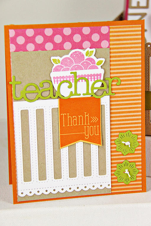 Stamps: Bowlful of Sunrise, Thank You Kindly<br />
Dies: Wonderful Words: Teacher, Bowlful of...