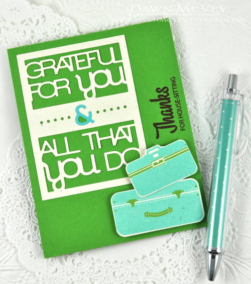 Paper: rustic cream, new leaf, hawaiian shores<br />
Stamps: Pack Your Bags<br />
Ink:...