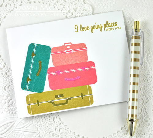 Paper: stamper&#039;s select white<br />
Stamps: Pack Your Bags<br />
Ink: simply chartreuse,...