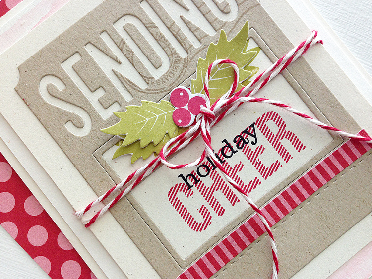 STAMPS: Note Niblets, Phrase Play #6, Postmarks<br />
INK: Pure Poppy, Classic Kraft, Simply...