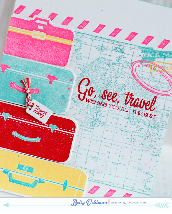 stamps: pack your bags, world map, postmarks<br />
ink: aqua  mist, hawaiian shores, pure...