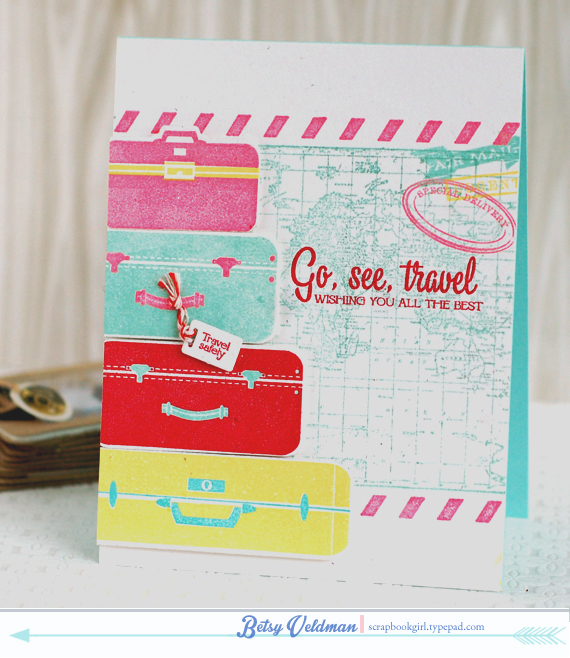 stamps: pack your bags, world map, postmarks<br />
ink: aqua  mist, hawaiian shores, pure...