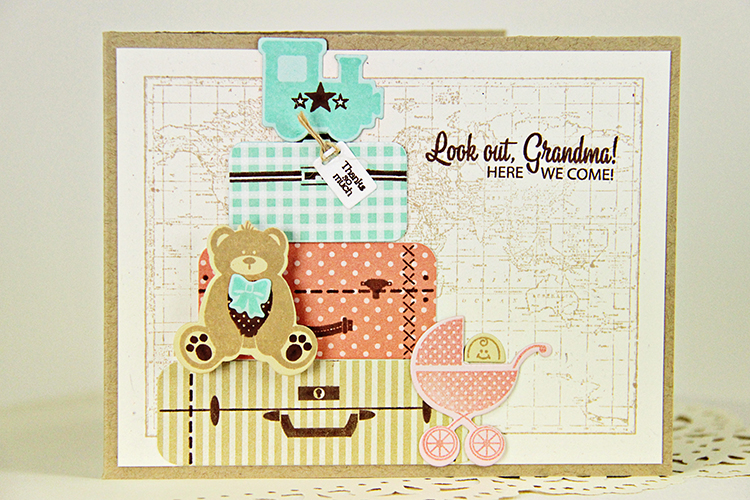 Stamps: Pack Your Bags, Polka Dot Parade #4, Little Hot Rod, World Map, Sew Simple Borders<br />...