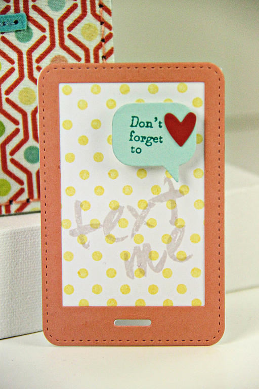 Dies: Tag Sale #11, Bubble Talk, Love Lives Here<br />
Stamps: Wet Paint Alphabet, Polka Dot...