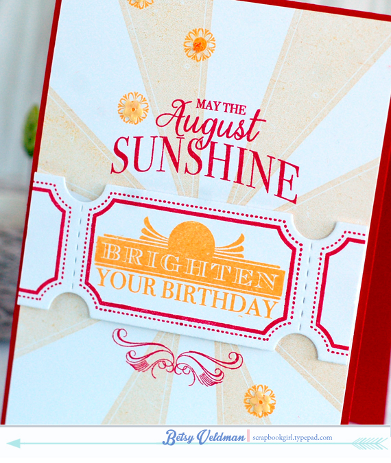 stamps: birthday classics: august, big ticket additions, hello sunshine<br />
ink: fine linen,...