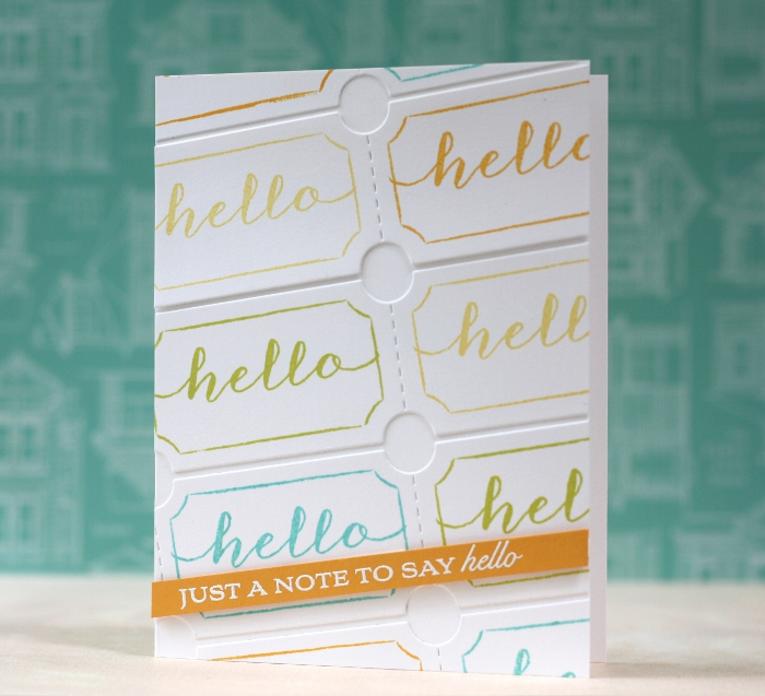 cardstock: white, summer sunrise<br />
ink: hawaiian shores, limeade ice, harvest gold, summer...