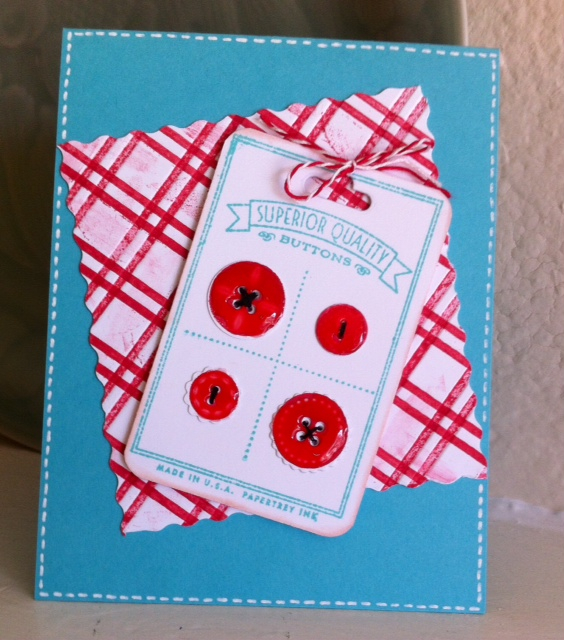 Stamp: Button Boutique<br />
<br />
Ink: Pure Poppy and Hawaiian Shores<br />
<br />
Paper:...