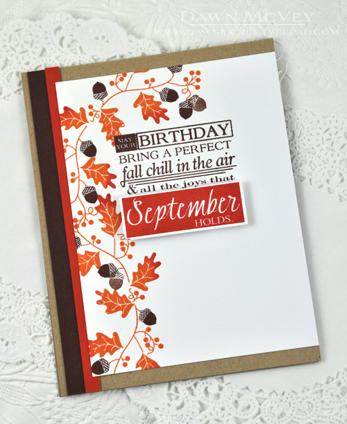 Paper: stamper&#039;s select white, kraft, dark chocolate, terra-cotta tile<br />
Stamps:...