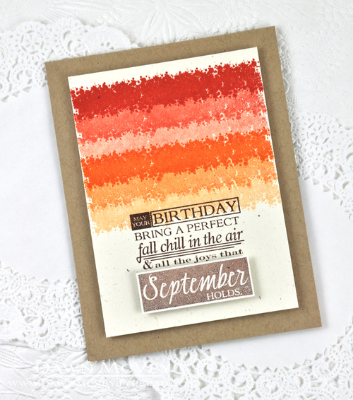 Paper: rustic cream, kraft<br />
Stamps: Ombre Builders, Birthday Classics: September<br />...