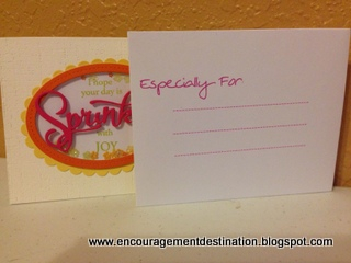 Here is another &quot;shaker&quot; card. I embossed some watercolor paper using the PTI Linen...