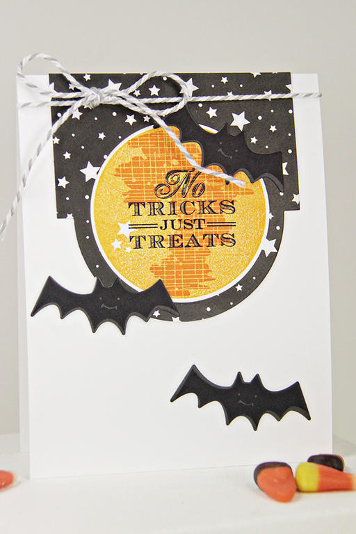 Stamps: Full Moon, Happy Spooky Halloween<br />
Dies: Mega Mat Stack 3, 2.5&quot; Limitless...