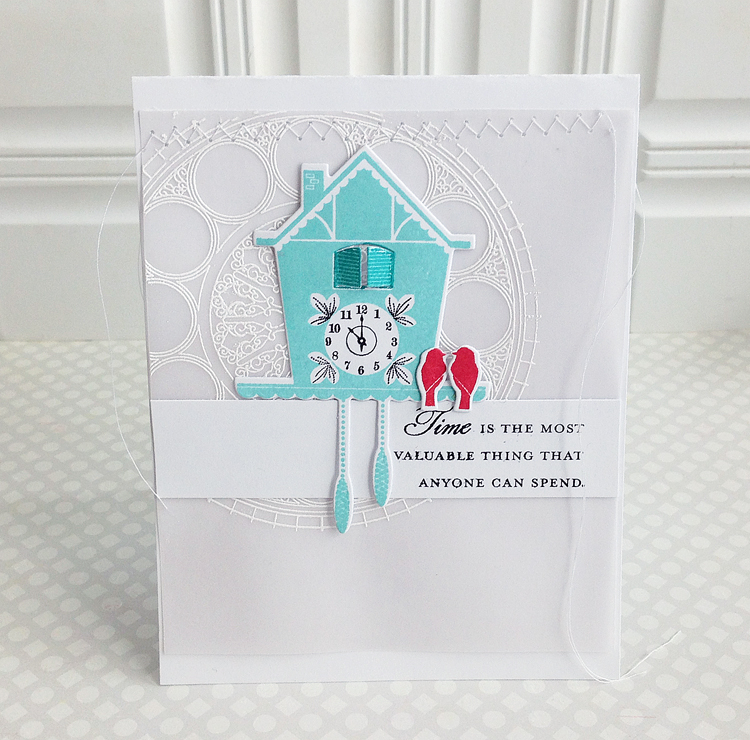 STAMPS: Tick Tock, Hands of Time<br />
INK: Hawaiian Shores, Pure Poppy, True Black by PTI,...