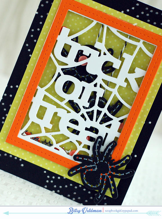 stamps: along came a spider<br />
ink: fresh snow<br />
cardstock: true black, stamper&#039;s...