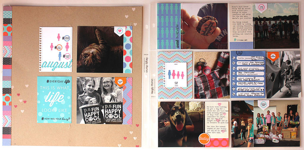 layout size: about 12&quot; x 12&quot;<br />
<br />
stamps: Monthly Moments: August, Monthly...