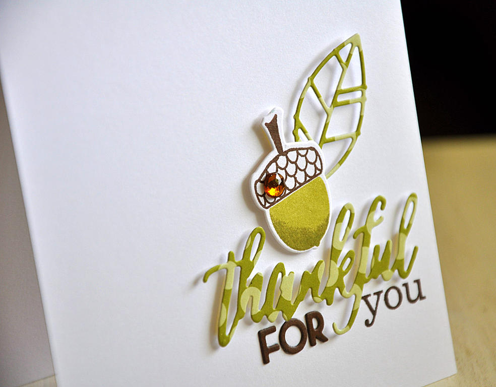 Stamps: Phrase Play #7 &amp;amp; Autumn Acorns<br />
Ink: Dark Chocolate<br />
Cardstock:...