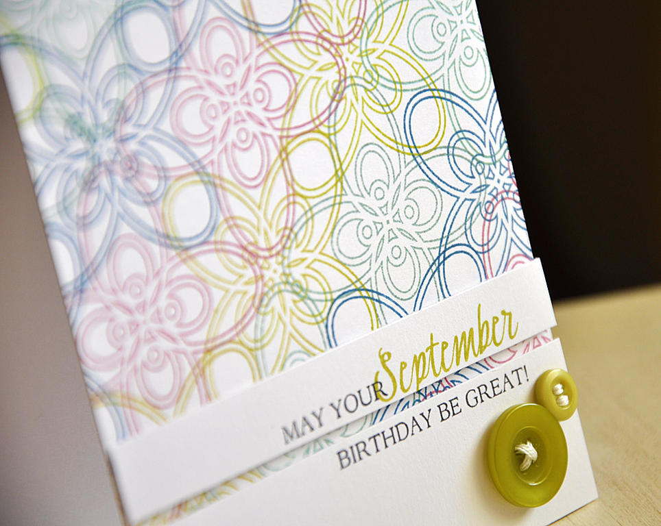 Stamps: Fancy That and Birthday Classics: September<br />
Ink: Simply Chartreuse, Enchanted...