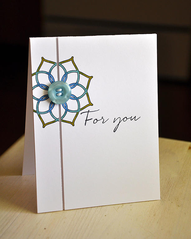 Stamps: Fancy That<br />
Ink: True Black<br />
Cardstock: White<br />
Others: Blueberry Sky...