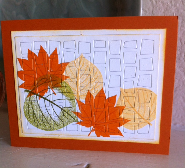 Mosaic Tile inlay - Had to leave frame because leaf image was too detailed.